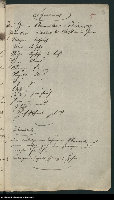 Obraz 10 z jednostki "A. betr. den polnischen Überläufer Przemysław von Tchorzewski"