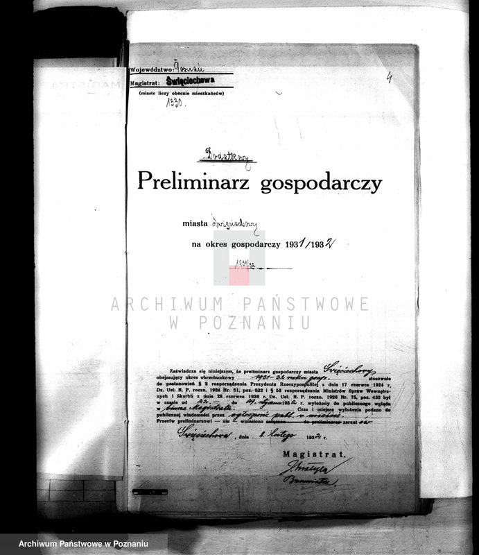 Obraz 8 z jednostki "Budżety i sprawy rachunkowe miasta Święciechowa"