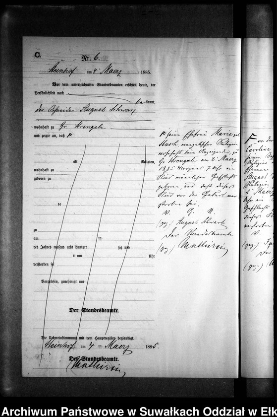 image.from.unit.number "Sterbe-Neben-Register des Preussischen Standes-Amtes Gr. Strengeln Kreis Angerburg"