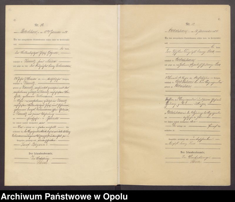 Obraz 9 z jednostki "Sterbe-Haupt-Register des Standesamts Patschkau Stadt und Land pro 1904"