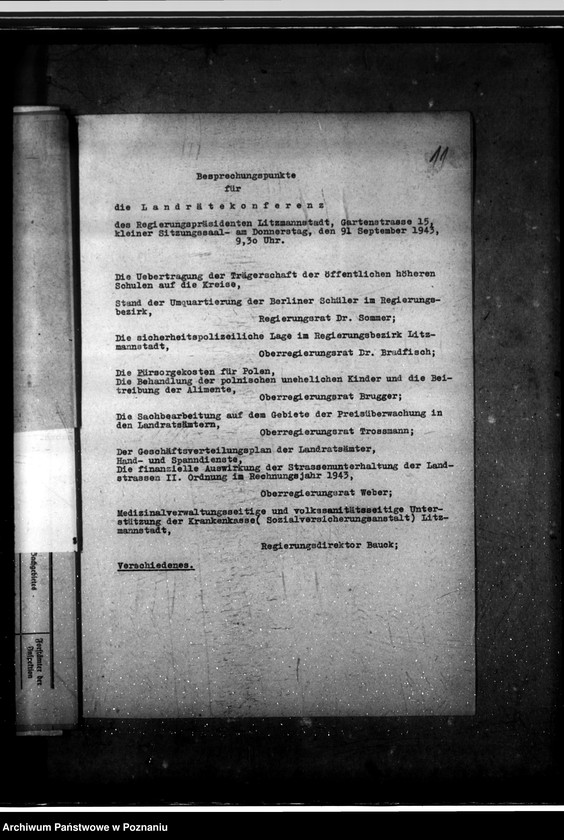 Obraz 15 z jednostki "Konferencje z landratami - korespondencja, porządki obrad"