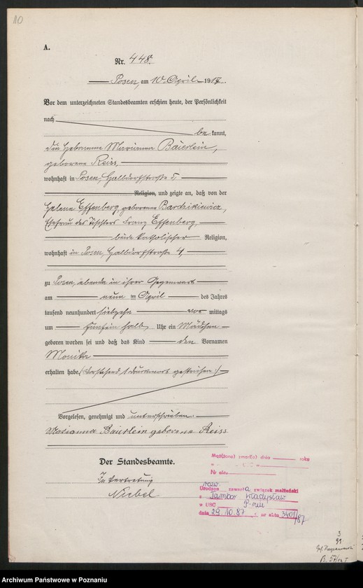 Obraz 12 z jednostki "Księga miejscowa urodzeń tom II [Rejestr główny urodzeń]"