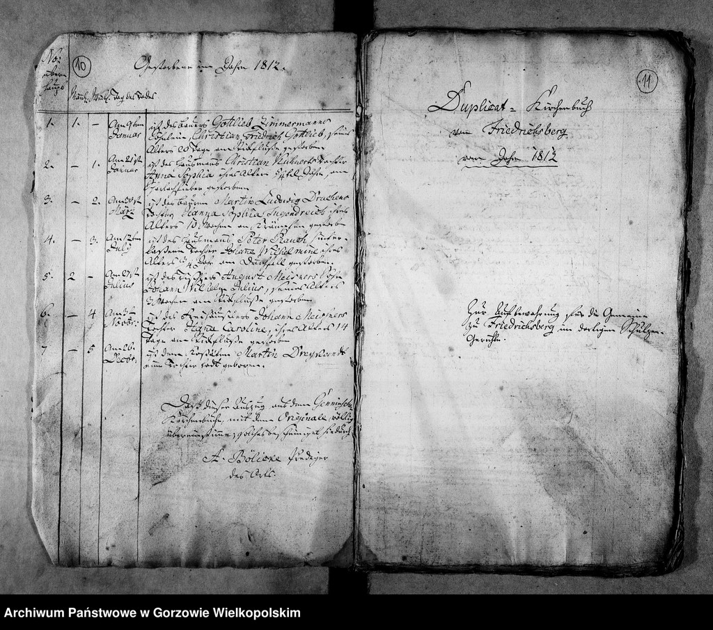 image.from.unit.number "Duplikate der Kirchenbücher von der Parochie Stennewitz: Dühringshof (Bogdaniec), Friedrichsberg (Motylewo), Gennin (Jenin)"