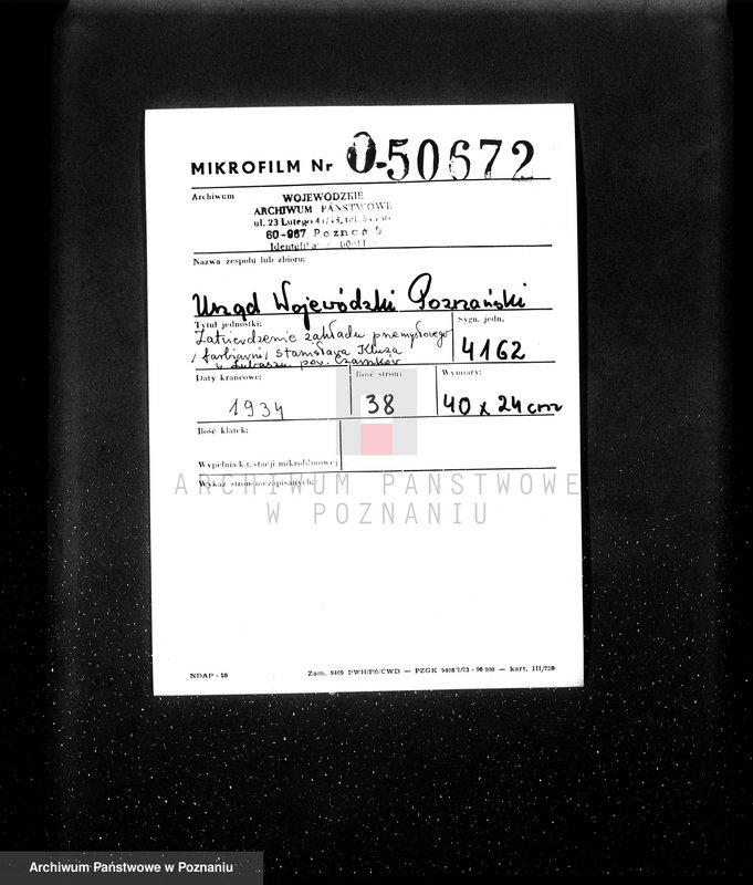 Obraz 2 z jednostki "Zatwierdzenie zakładu przemysłowego /farbiarni/ Stanisława Kluza w Lubaszu pow. Czarnków"