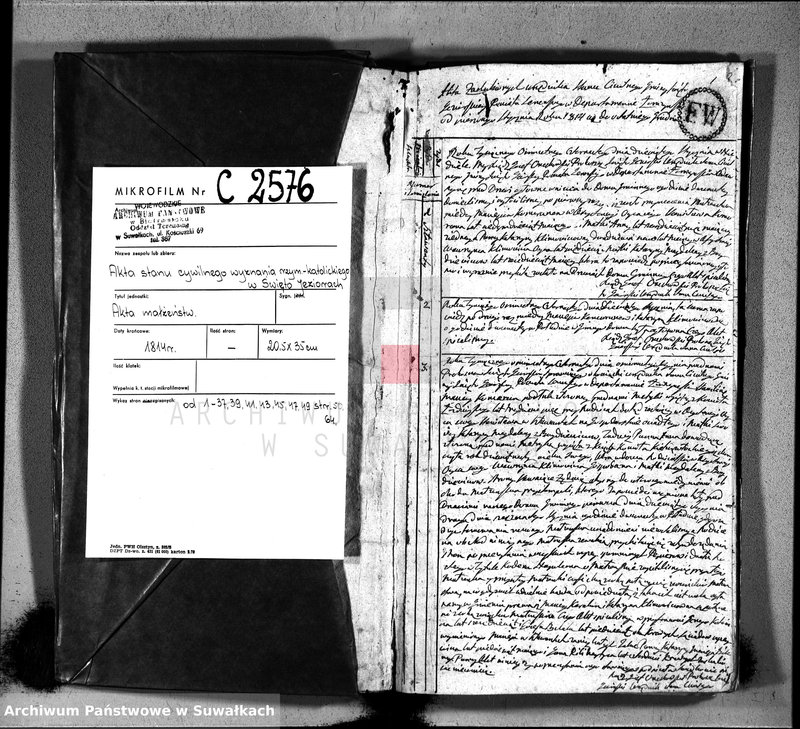 image.from.unit.number "Akta zaślubionych gminy świętojeziorskiey od 1-go stycznia 1814 roku aż do ostatniego grudnia"