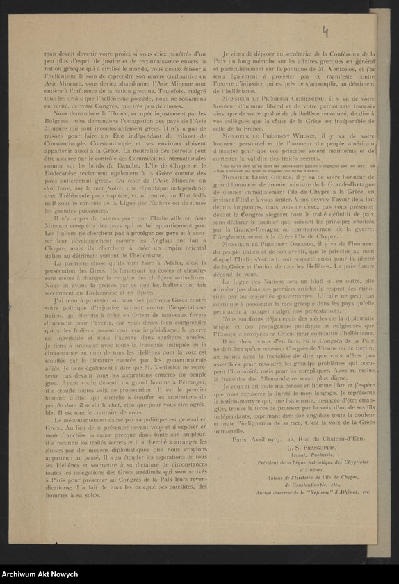 Obraz 6 z jednostki "Aux grands injustes de la Conférence de la Paix - La Protestation et la Réquisitoire d