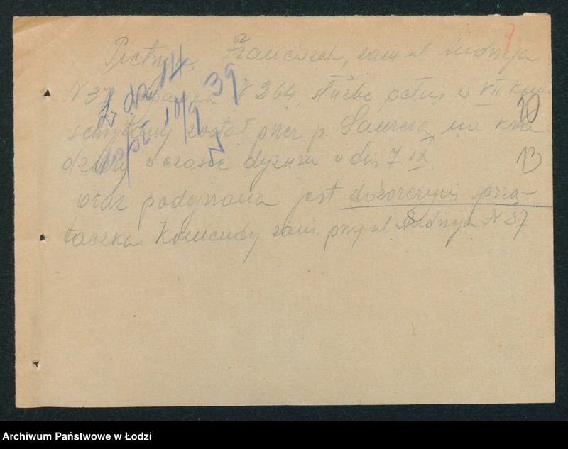 Obraz 15 z jednostki "[Akta VII Komisariatu Milicji Obywatelskiej -protokoły zajść, aresztowań i kradzieży]"