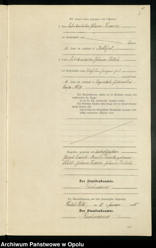 Obraz 11 z jednostki "Heirats-Register (Neben-Register) Standesamt Deutsch-Wette 1910"