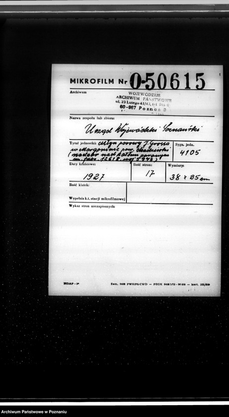 Obraz 2 z jednostki "Młyn parowy J. Grossa w Margoninie pow. Chodzieski /nadzór nad kotłem parowym nr fabr. 12618, woj. 5943/"