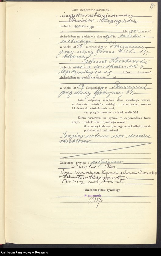 Obraz 10 z jednostki "Księga miejscowa małżeństw tom I [Rejestr główny małżeństw]"