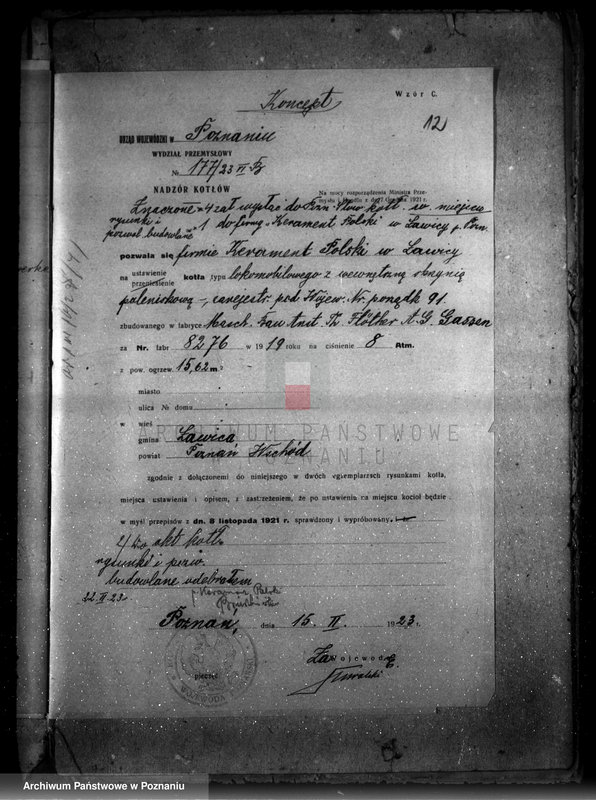 image.from.unit.number "Wyroby ceramiczne "Korament" Ławica powiat Poznań nr woj. 91"