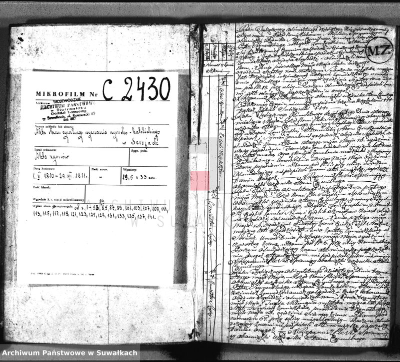 image.from.unit.number "Akta umarłych gminy sereyskiey od 1-go maja 1810 ru"