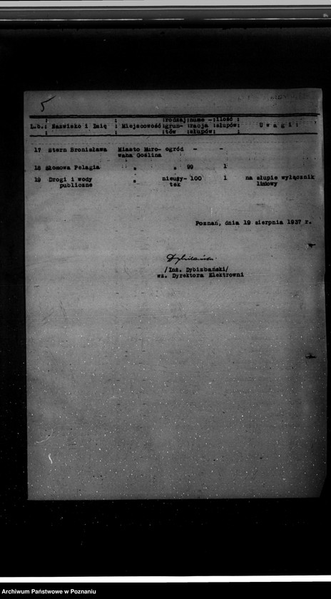 Obraz 9 z jednostki "Wniosek Elektrowni Miejskiej w Poznaniu o zatwierdzenie planu linii elektrycznej z Owińsk do Murowanej Gośliny"
