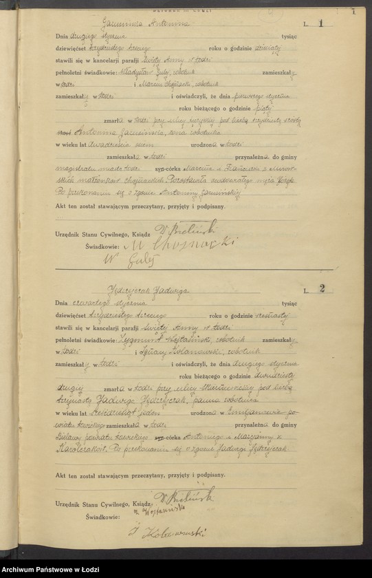 Obraz 3 z jednostki "Akta zgonów"