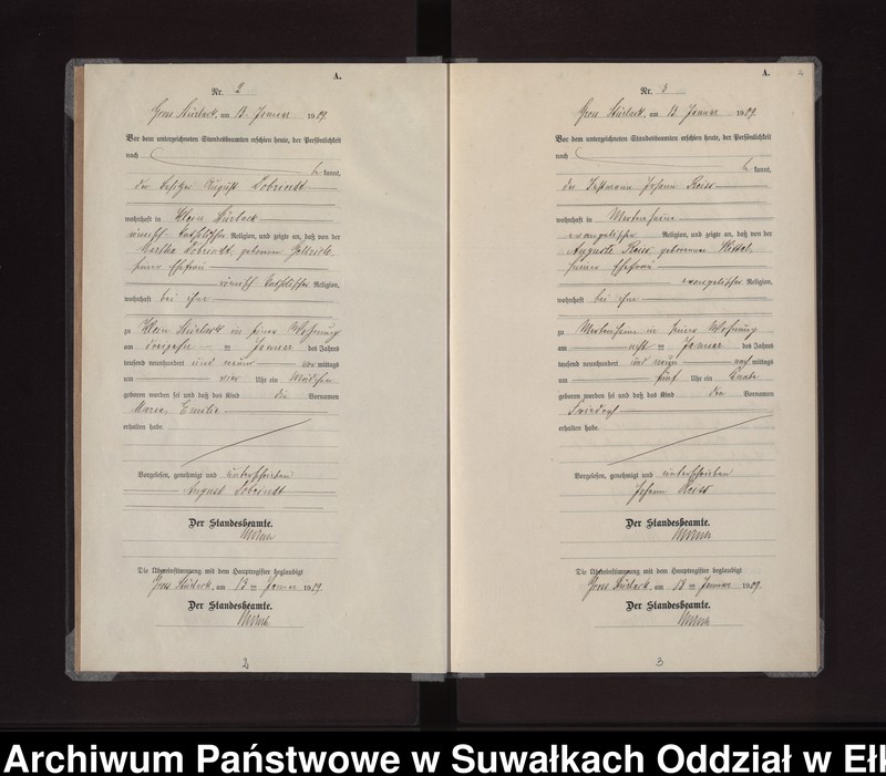 Obraz 5 z jednostki "Geburts-Neben-Register des Preussischen Standes-Amtes Gross Stürlack Kreis Lötzen"