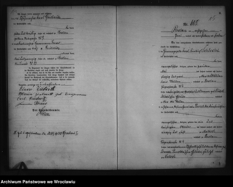 image.from.unit.number "Heiraths-Haupt-Register Breslau I 1877 Band 3"