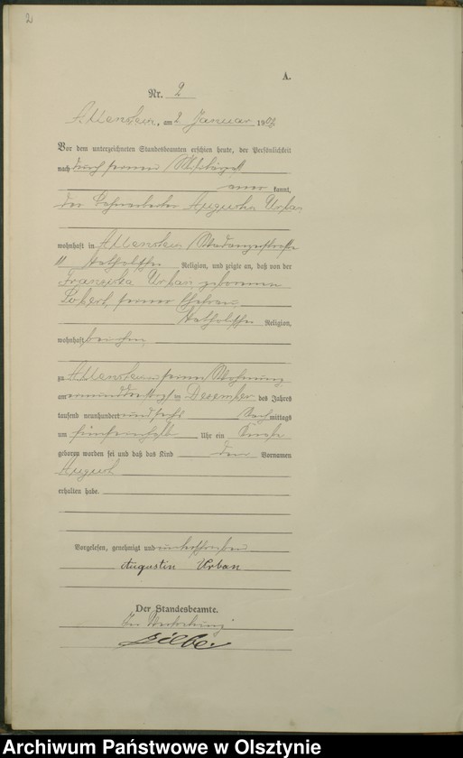 image.from.unit.number "Geburts-Haupt-Register Tom I, Nr 1-399"