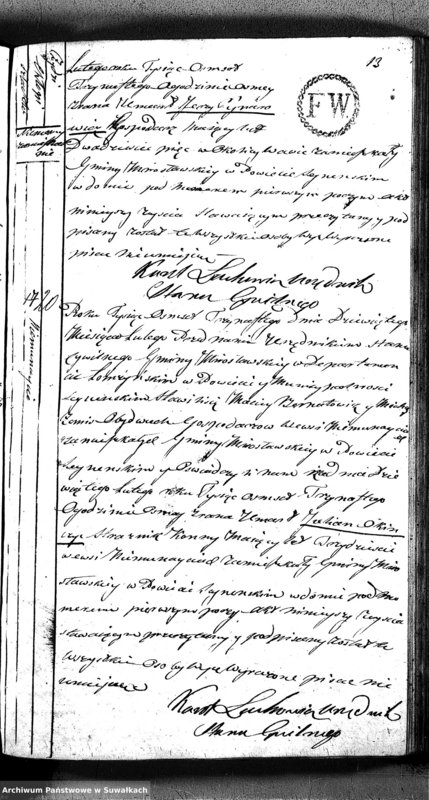 image.from.unit.number "Akta Zmarłych w Roku 1813 od dnia 1 Junuary aż do dnia 31 Grudnia w Gminie Mirosławskiey"