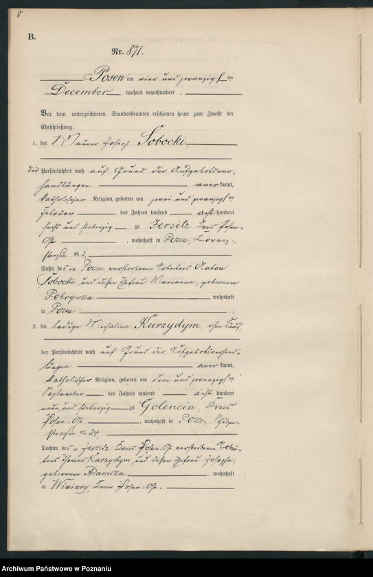 Obraz 11 z jednostki "Księga miejscowa małżeństw"