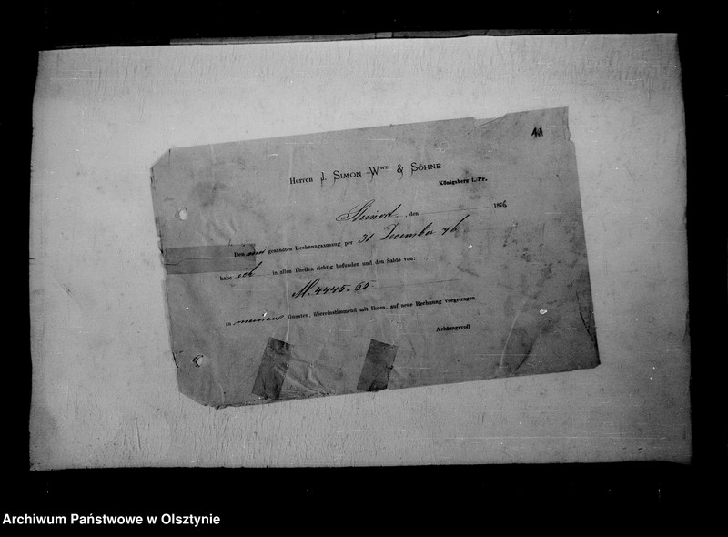 image.from.unit.number "/Akten betr. Geldgeschäfte der Lehndorff mit dem Bankhause J. Simon u. Söhne, Kgb/"