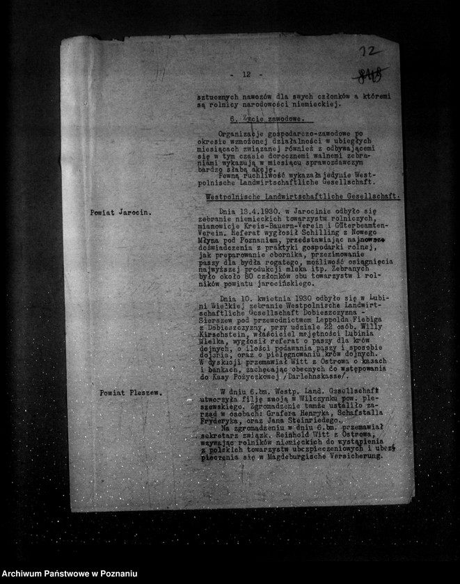 Obraz 16 z jednostki "Sprawozdania z życia mniejszości narodowych za miesiące kwiecień, maj, czerwiec 1930 r."