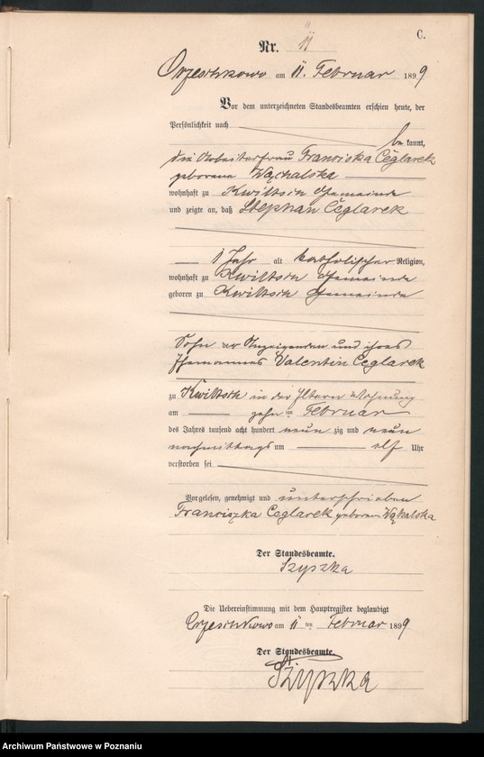 Obraz 14 z jednostki "Księga zgonów"