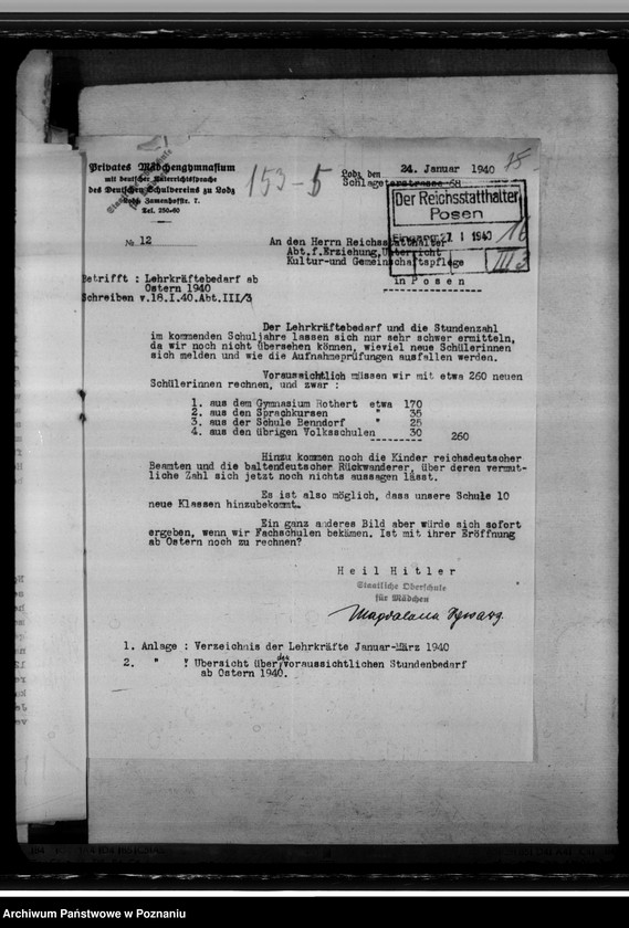 Obraz 20 z jednostki "Oberschule für Mädchen zu Lodz"