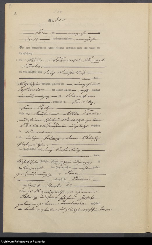 Obraz 10 z jednostki "Księga miejscowa małżeństw tom IV[Rejestr główny małżeństw]"