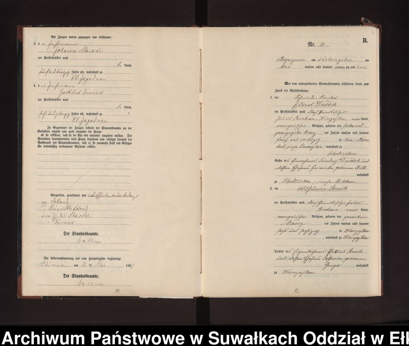 image.from.unit.number "Heiraths-Neben-Register des Preussischen Standes-Amtes Rydzewen Kreis Loetzen"
