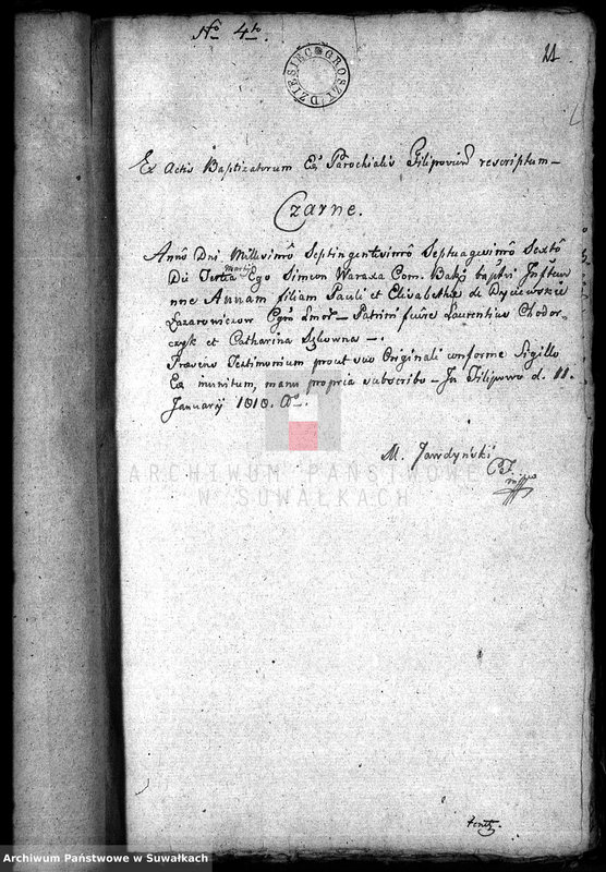 image.from.unit.number "Annexa do Akt Małżeństwa z Gminy Filipowskiey w Roku 1818"