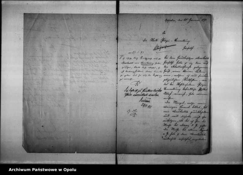 image.from.unit.number "Acta des Magistrats zu Oppel betreffend Polizei - Verwal[tung] Vol. I"