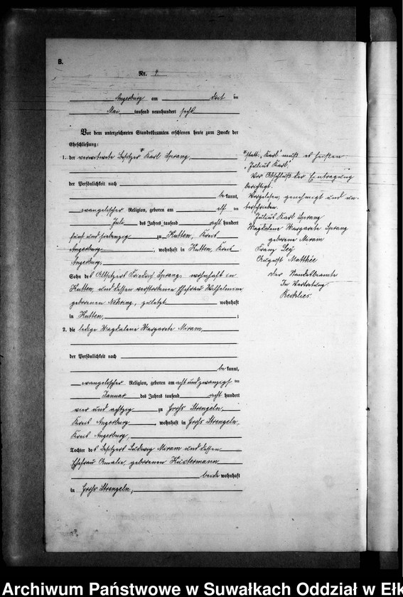 image.from.unit.number "Heirats-Neben-Register des Preussischen Standes-Amtes Gr. Strengeln Kreis Angerburg"