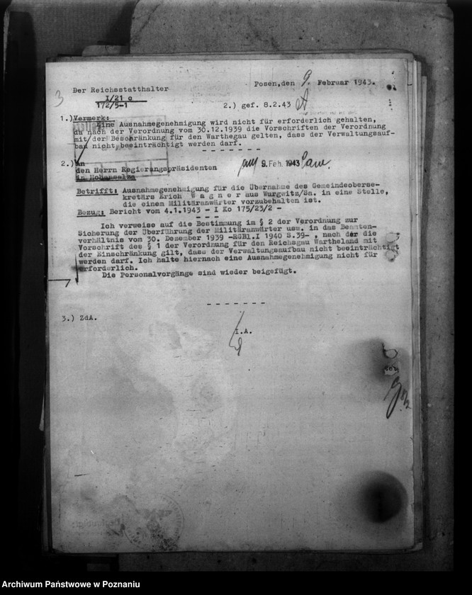 Obraz 7 z jednostki "Überprüfung des Personaleinsatzes. Ernennungen von gefallenen und vermissten Stalingradskämpfer"