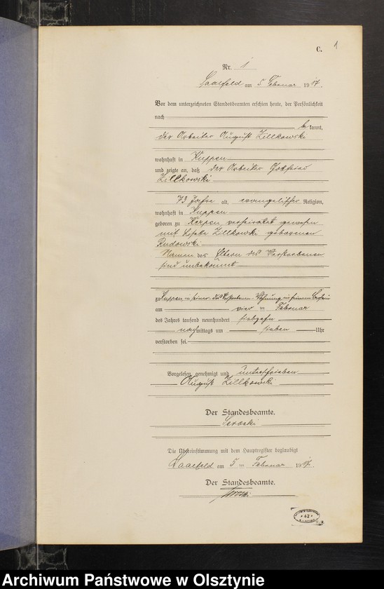 image.from.unit.number "Sterbe-Neben-Register Nr 1 - 21"