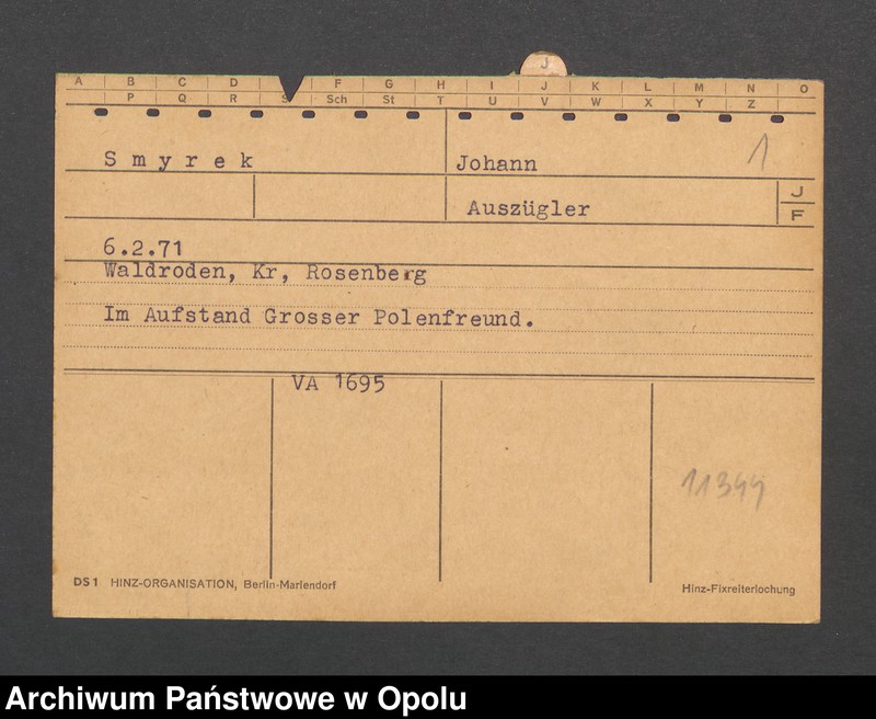 Obraz 3 z jednostki "[Smyrek Johann, ur. 6.2.1871, zam. Waldroden]"