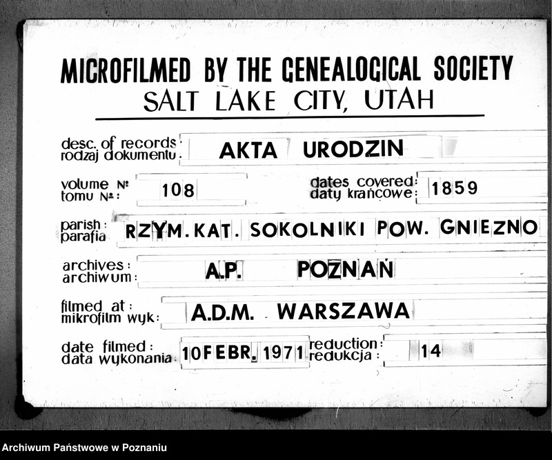 Obraz 1 z jednostki "Wykaz urodzonych"