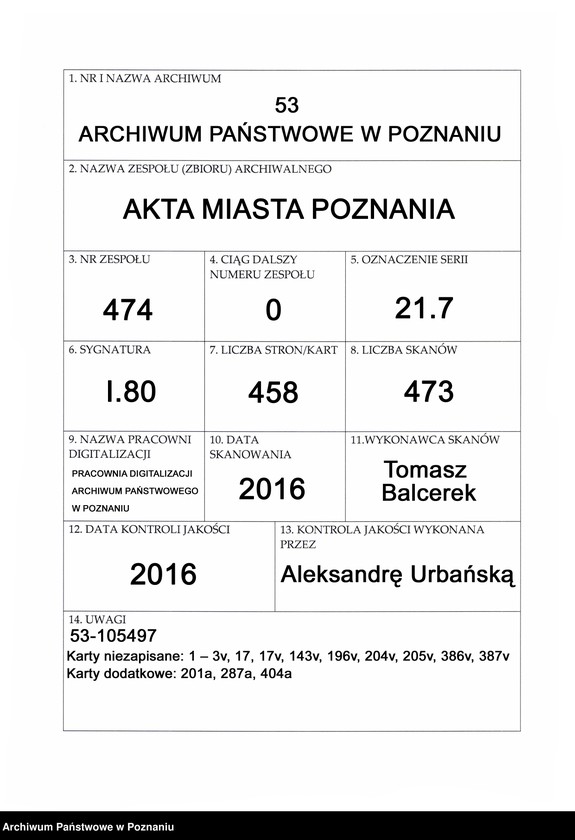 Obraz 1 z jednostki "Liber actorum officii consularis civitatis Posnaniae sub notariatu Stanislai Gąsawski SR.Mtis secretari, officii praesentis notarii necnon vicenotarii Bernardi Stefanowicz iureconsultis Posnaniensis."