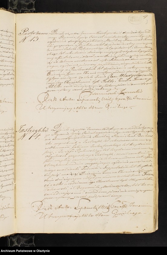 image.from.unit.number "Duplikat Aktow Stanu Cywilnego Urodzonych, Zaślubionych i Zmarłych z Parafii Janowiec z roku 1864-go"