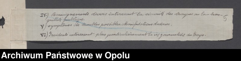 Obraz 8 z jednostki "Renseignements /Biuletyny wywiadowcze/"