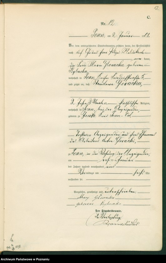 Obraz 15 z jednostki "Księga miejscowa zgonów t. I"