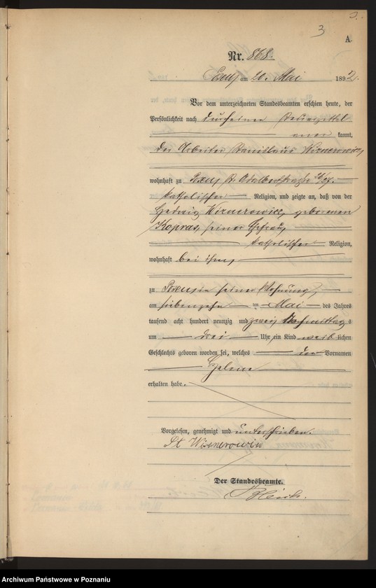 Obraz 6 z jednostki "Księga urodzeń t. III"