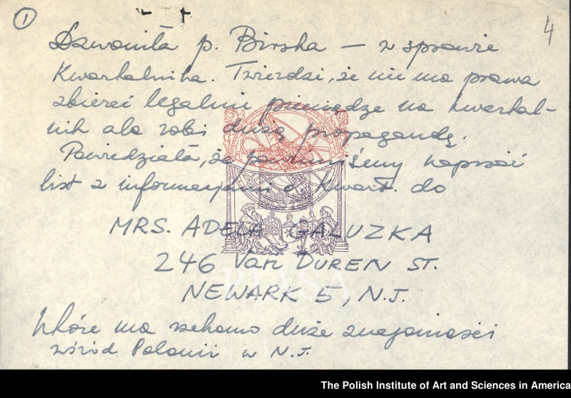 image.from.unit.number "General PIASA correspondence (1955). Letters of Florian Znaniecki and Witold Gombrowicz"