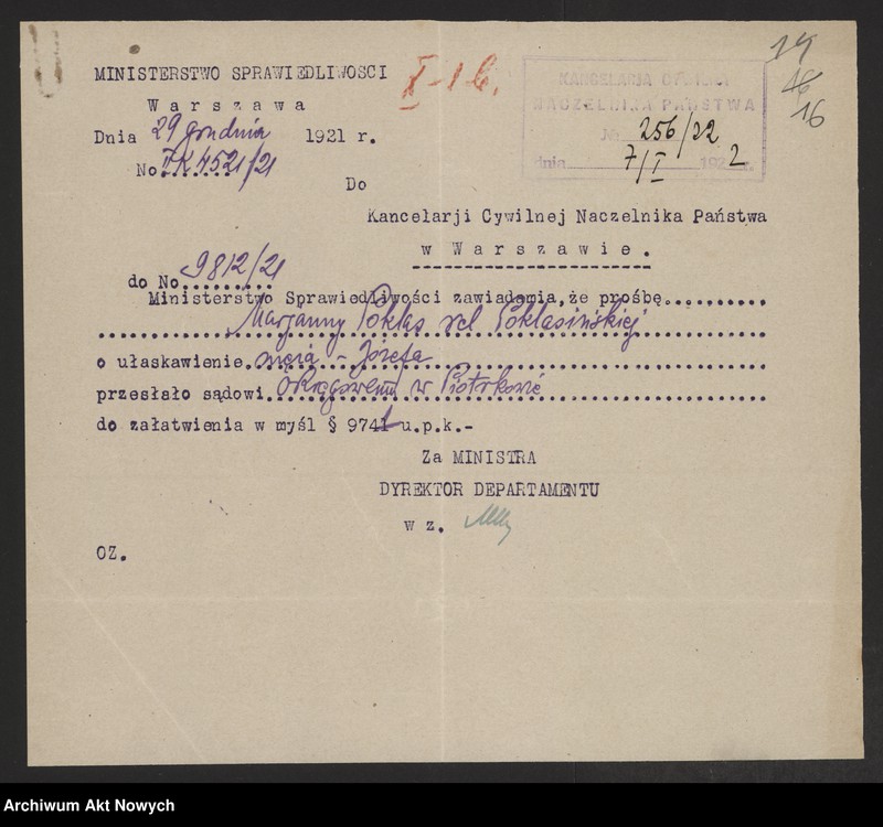 image.from.unit.number "Ułaskawienia z b. Kongresówki - nieuwzględnione, dotyczące zabójstw, napadów zbrojnych, rabunkowych, pokątnego gorzelnictwa, gwałtu, deprawacji, wymuszeń, łapownictwa, wyroków: o kradzieże dokonane min. przez Rosjan b. żołnierzy armii Wrangla, o przemyt przez granicę pruską, a także o zdradę i wstąpienie do armii bolszewickiej"