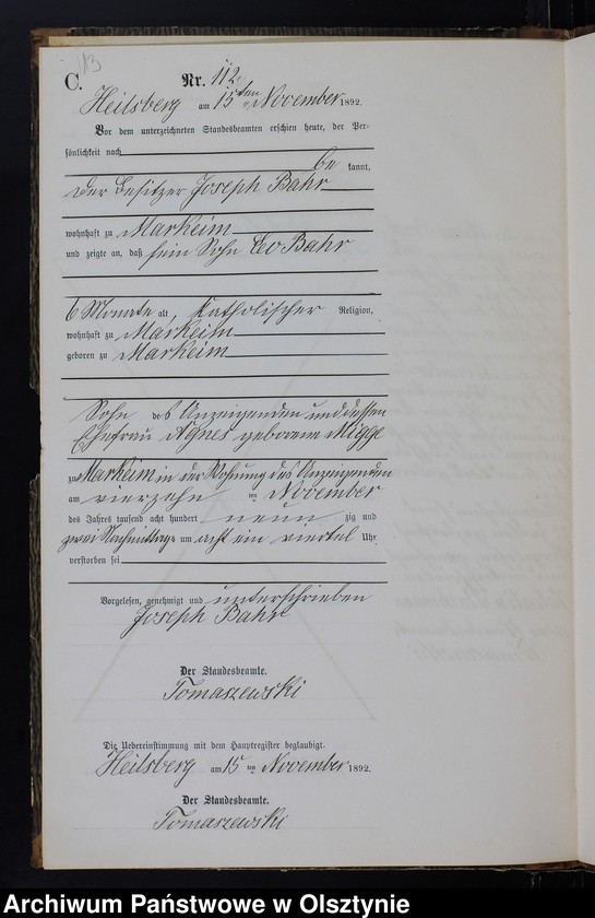 image.from.unit.number "Sterbe-Neben-Register Tom II,Nr 101 - 126"