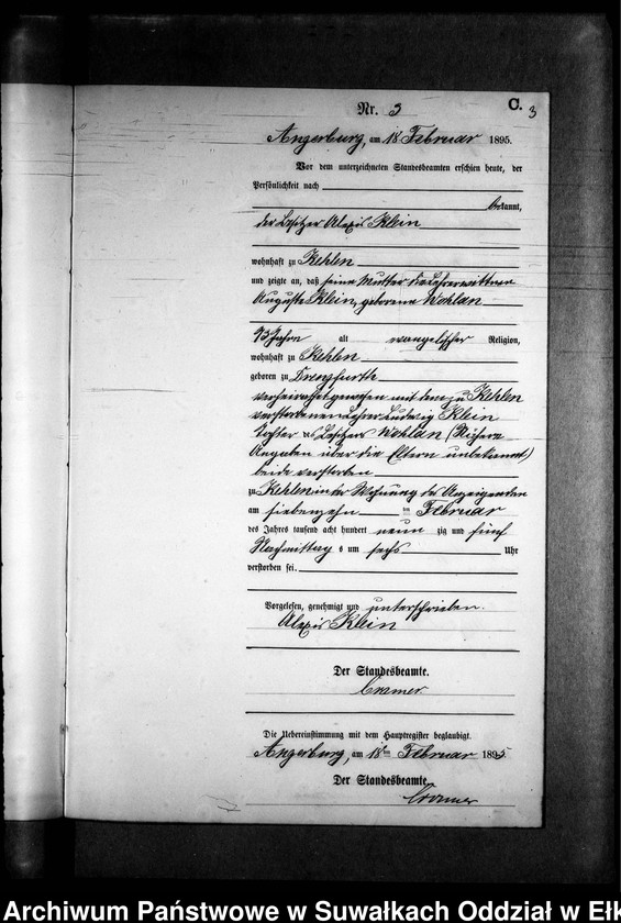 image.from.unit.number "Sterbe-Neben-Register des Preussischen Standes-Amtes Kehlen Kreis Angerburg"