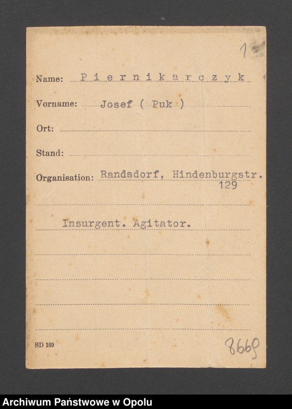 Obraz 3 z jednostki "[Piernikarczyk Josef, zam. Randsdorf]"