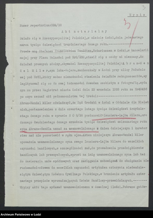 Obraz 5 z jednostki "Jakub Moszek Miller, Sucher Lajb Miller- wyrób i sprzedaż towarów włókienniczych"