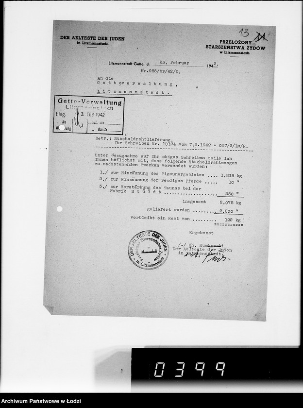 Obraz 17 z jednostki "Instandsetzung des Gettozaunes"