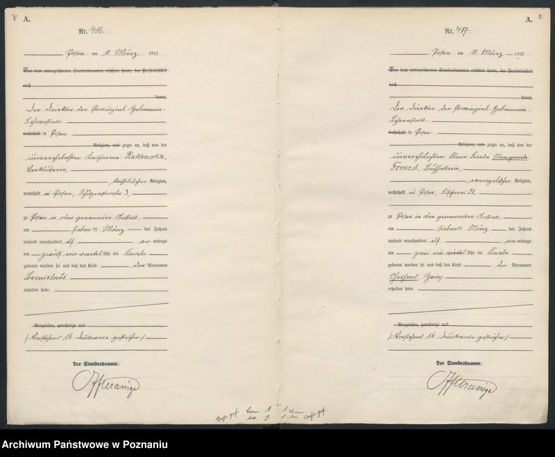 Obraz 7 z jednostki "Księga miejscowa urodzeń tom II [Rejestr główny urodzeń]"