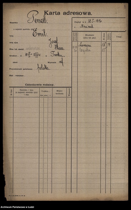 Obraz 9 z jednostki "[Spis ludności Łodzi] Persz-Petrykowski"